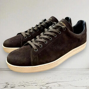 RARE TOM FORD Men's Warwick Suede Sneakers Dark Brown Size 11